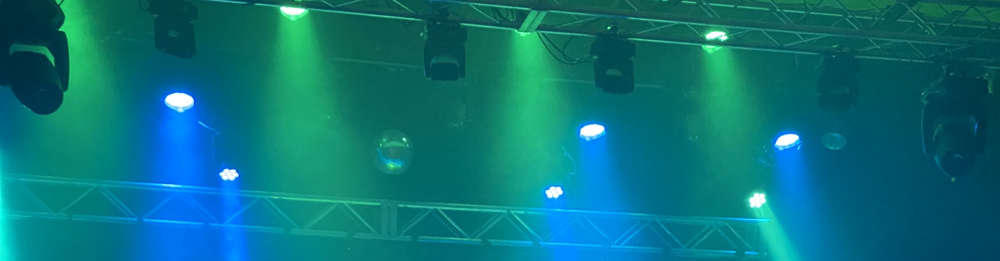 blue and green theater stage lights Youngstown